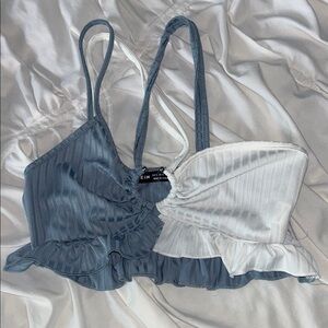 SHEIN Blue and White Striped Tank Top